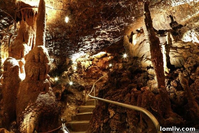 Inside the natural cavern, revealing impressive geological formations