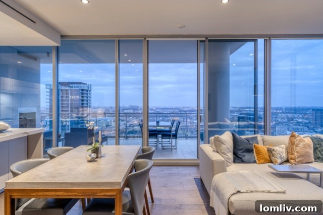 Fresh Perspectives on Dallas Luxury High Rise Real Estate 6 Elegant dining space with city views in a luxury Dallas high-rise