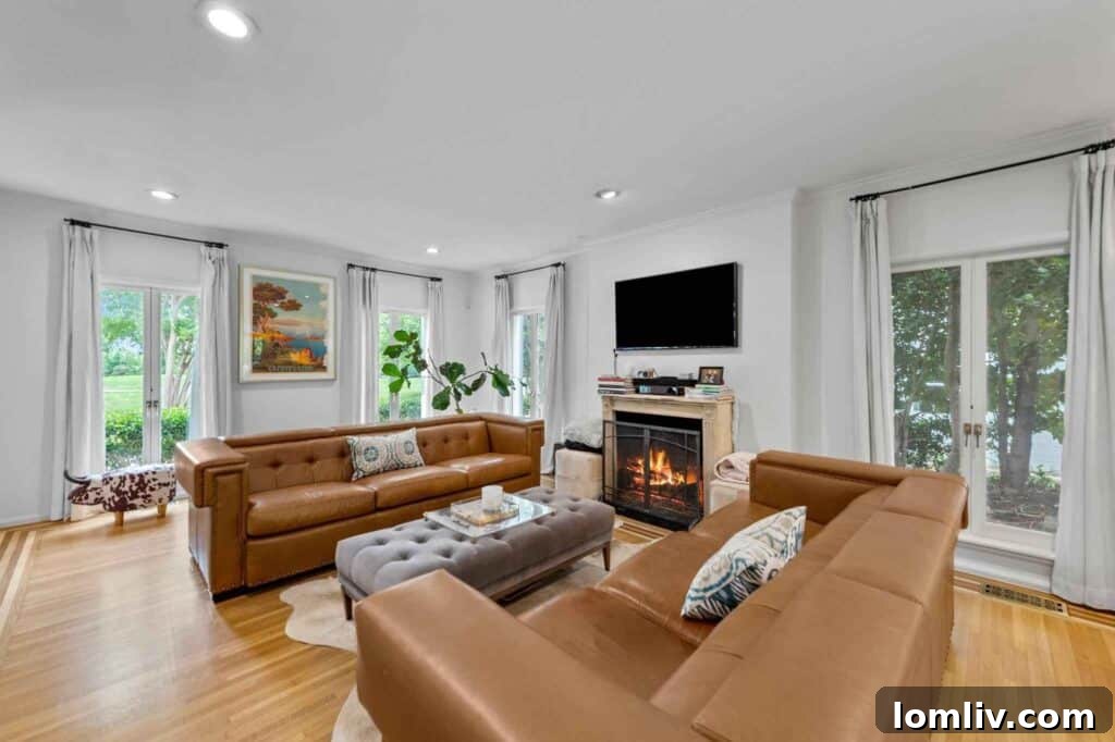 Bright Living Space with Art Walls