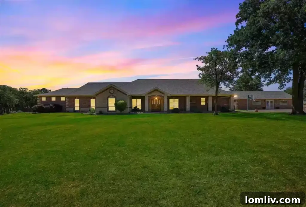 Luxury Custom Built Burleson Home Exterior with Extensive Acreage