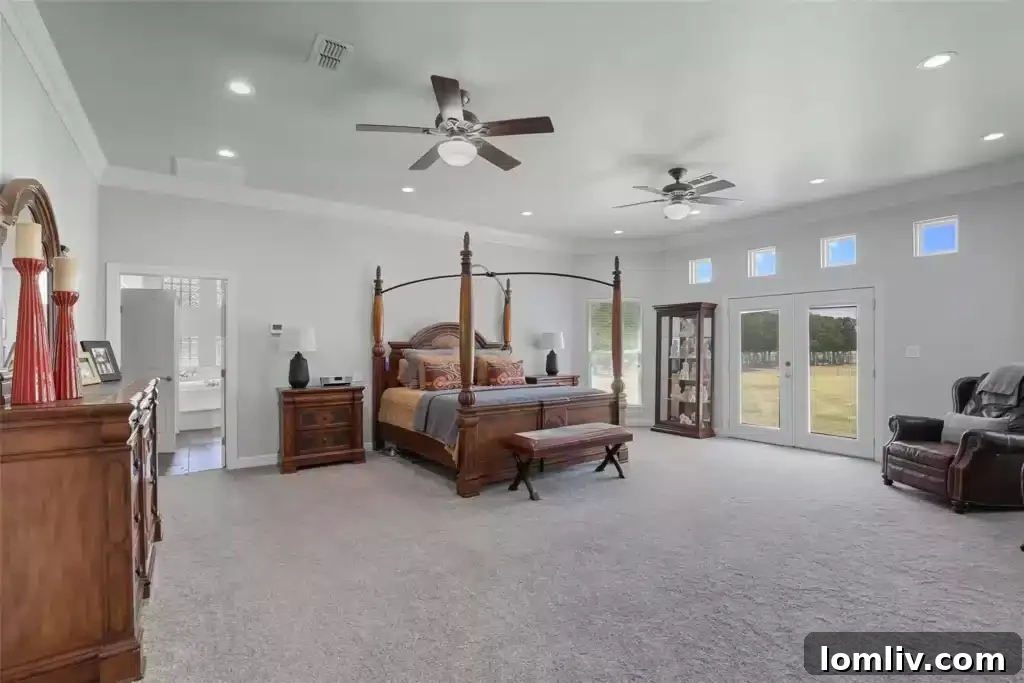 Luxurious Primary Bedroom with Ample Space for a Private Sitting Area in Burleson, Texas