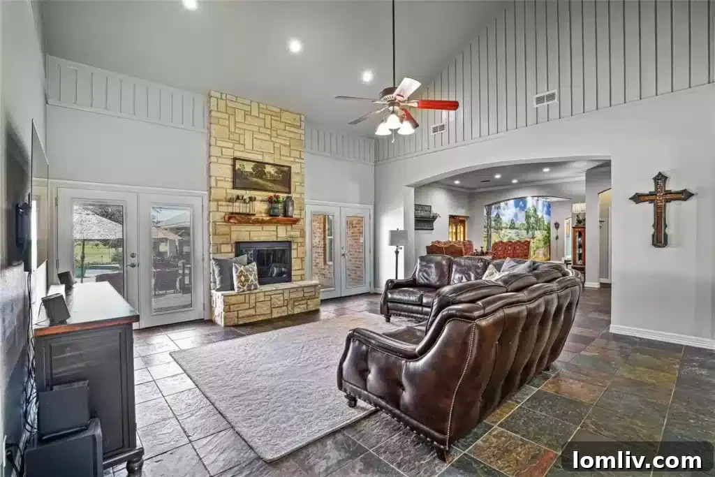 Bright and Airy Living Area with Clerestory Windows and Elegant Decor in Burleson, Texas