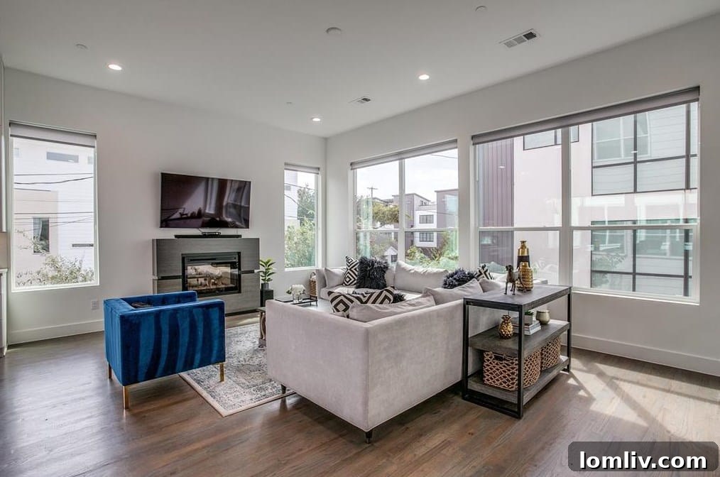 The Townhome That Captivates 5 Bright and Open Second-Story Living Area with Modern Decor