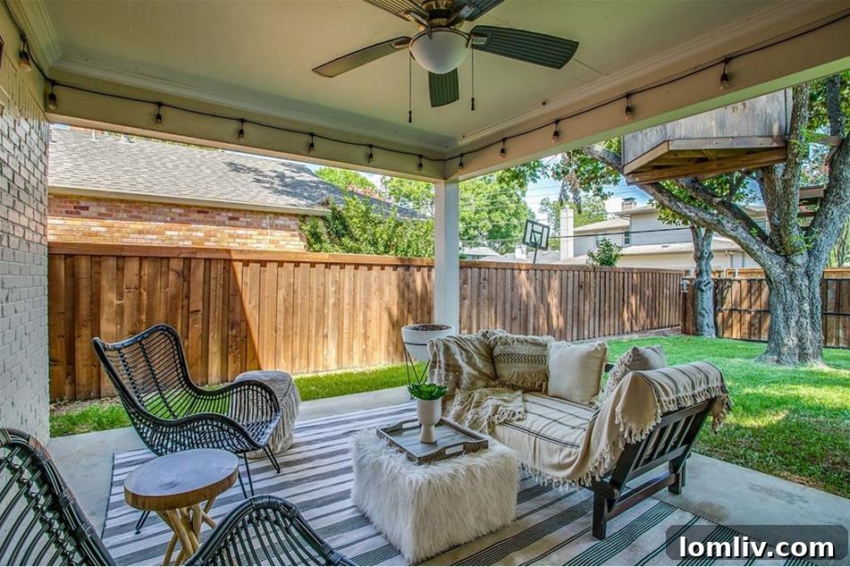 Midcentury's Fresh Modern Vibe 11 Expansive Backyard with Covered Patio and Unique Treehouse