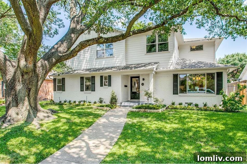 Midcentury's Fresh Modern Vibe 3 Elegant White Exterior of 6928 Dalhart Lane Dallas