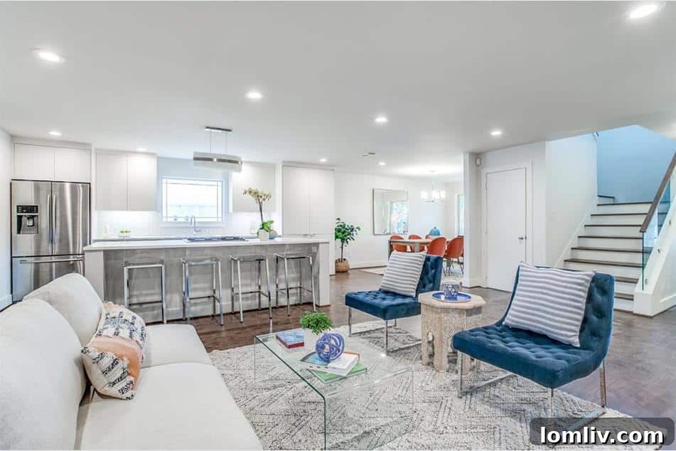 Midcentury's Fresh Modern Vibe 5 Open Concept Living Room with Abundant Natural Light