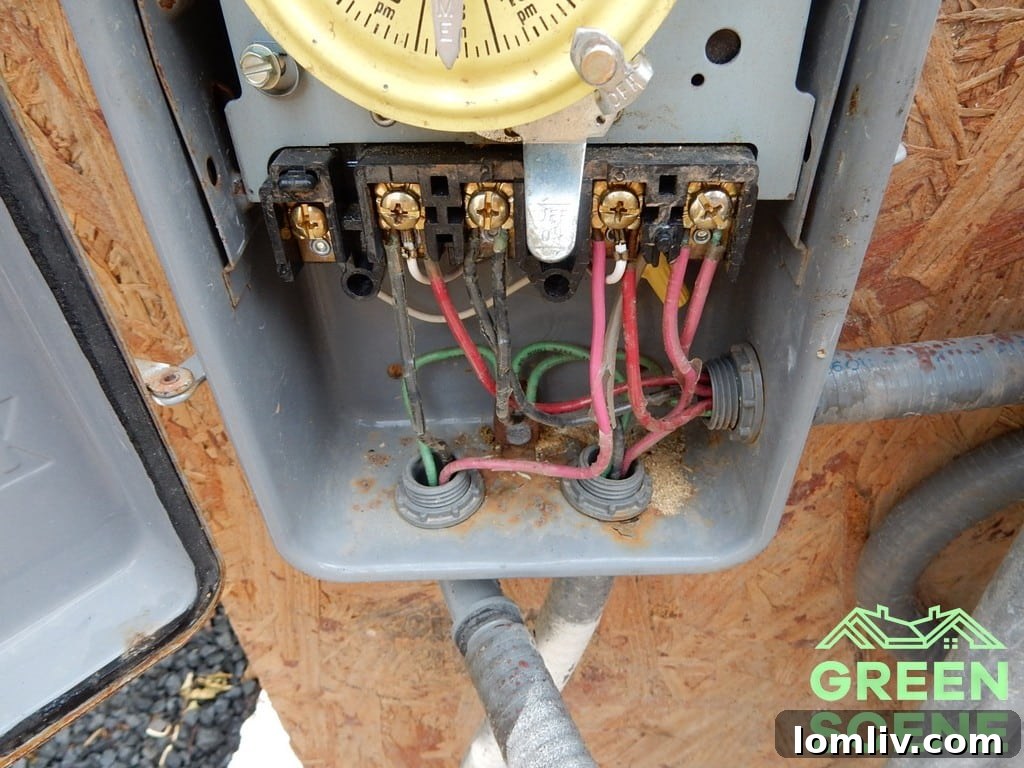 Exposed Pool Timer Wiring