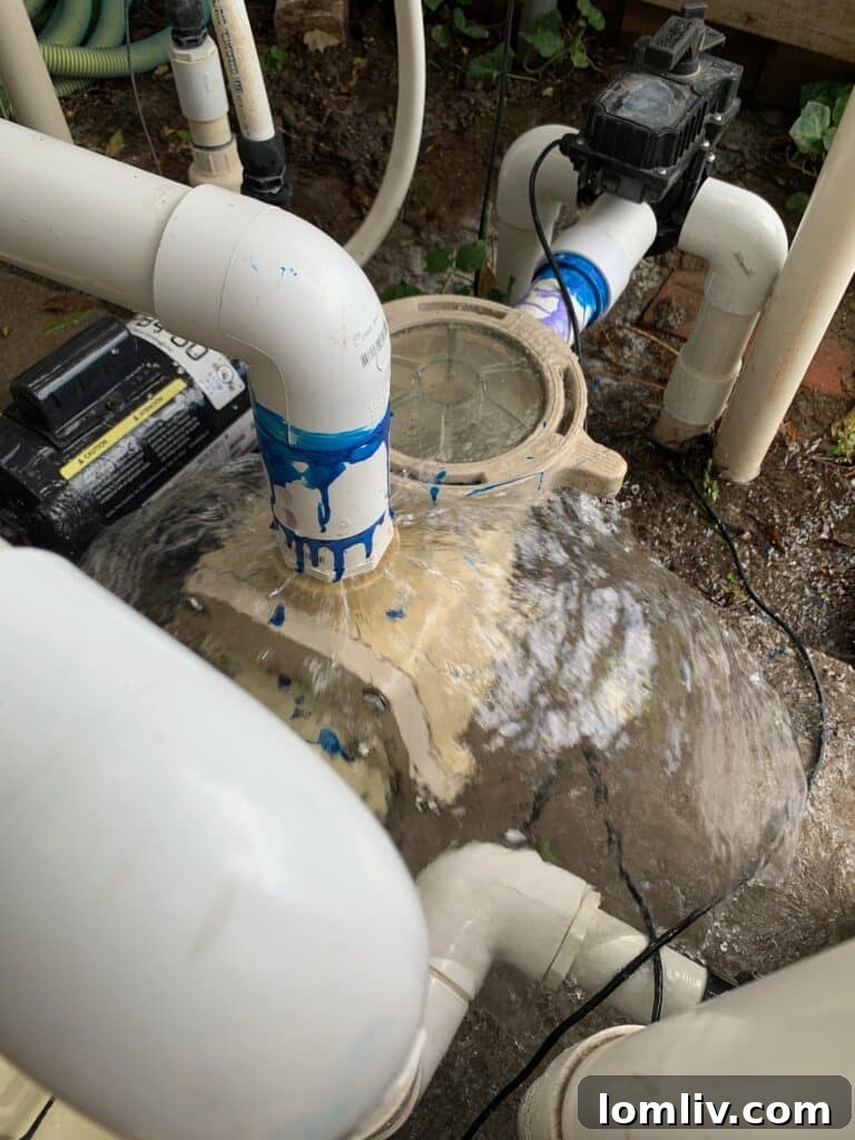 Leaking PVC Pool Pipe
