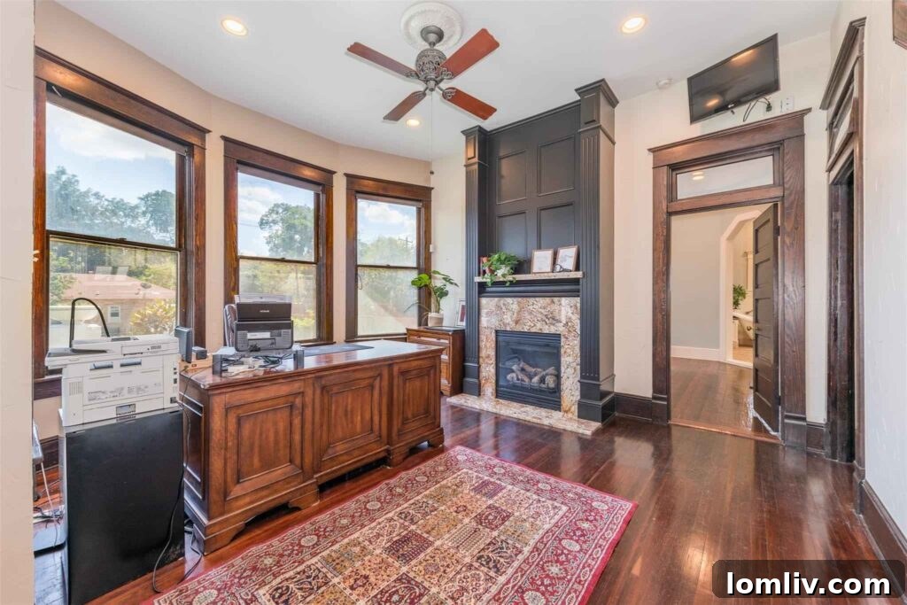 Elegant interior showcasing original millwork and hardwood floors