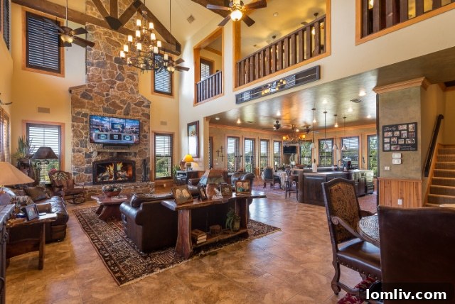 The comfortable and spacious living areas within the estate home.