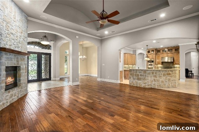 Open Concept Living Room and Kitchen Benbrook Lake Home