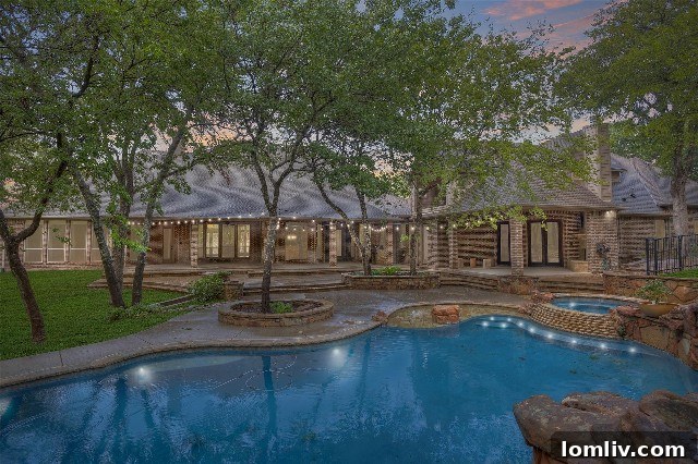 Elegant Evening View of Luxury Benbrook Lake Home