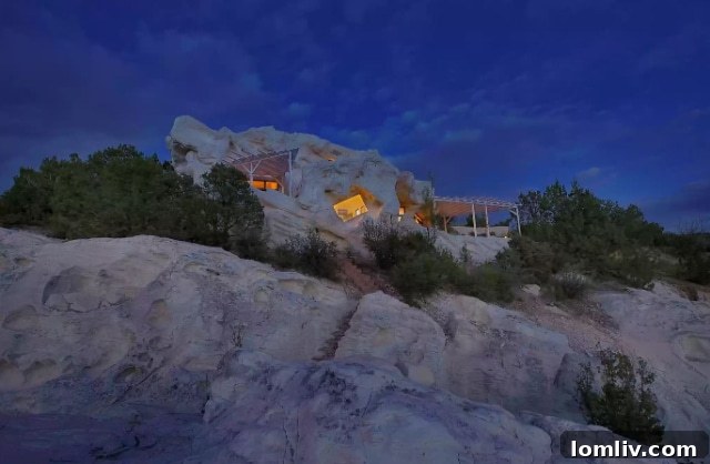 A Rock Solid Wonder Hidden in Plain Sight 5 Panoramic view of Casa de Roca and its New Mexico landscape, nestled on cliffs