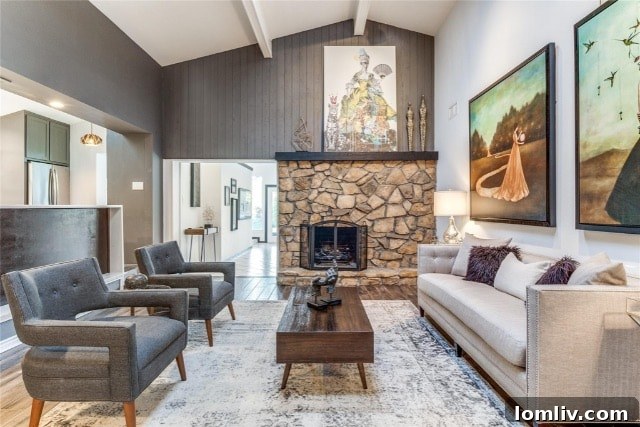 High-contrast dark trim enhancing interior design
