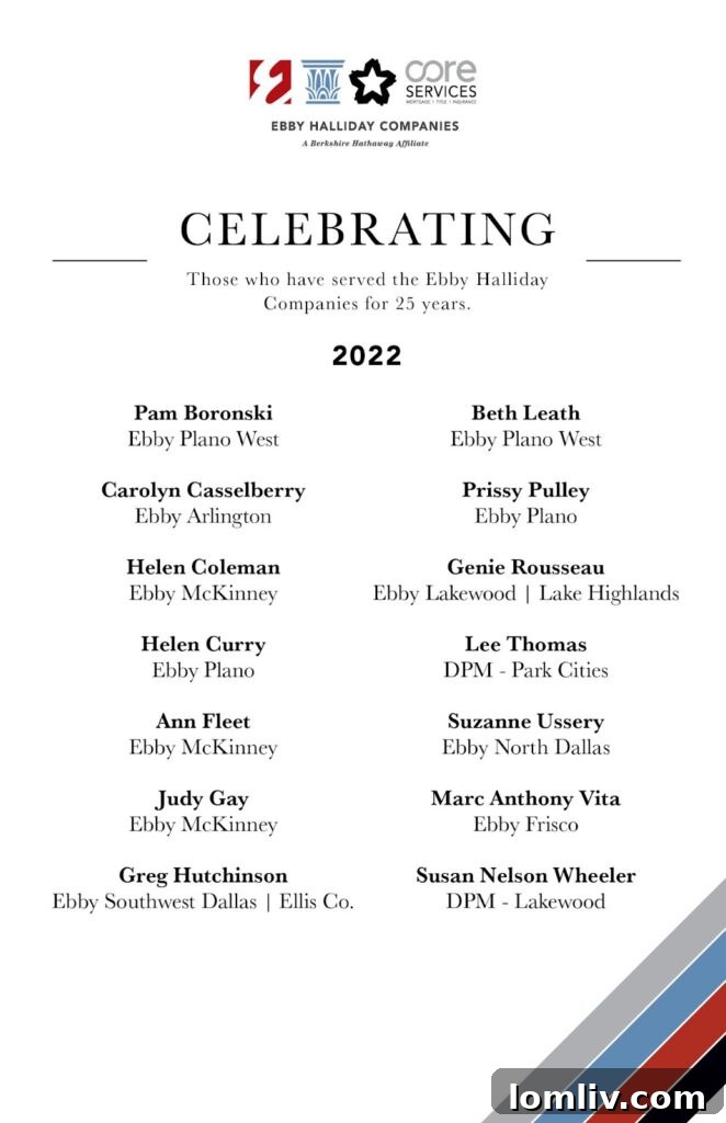 Ebby Halliday 25-year service pins