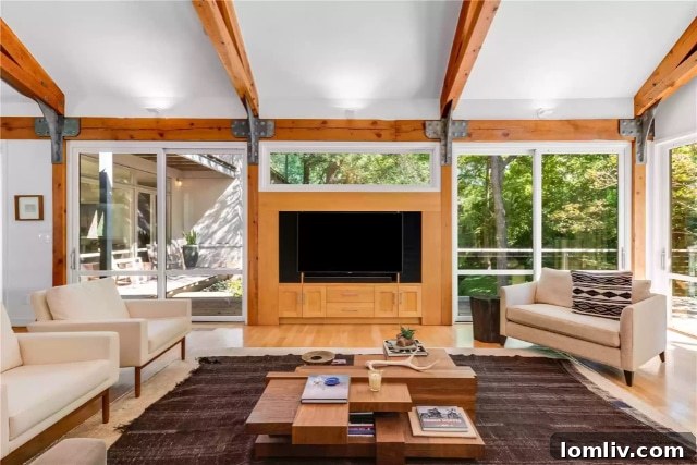 Exterior architecture showcasing stone and wood elements at 5610 Farquhar Lane