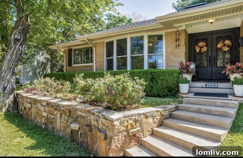 Exterior of a charming 1960s home in Kessler Park, Dallas