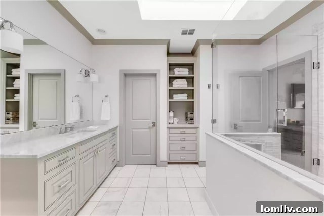 Spa-like Primary Bathroom with Dual Vanities