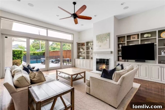 Spacious Family Room with Elegant Furnishings