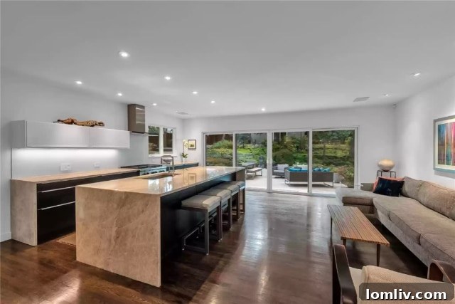 Gourmet Kitchen with Smart Lighting and Modern Appliances