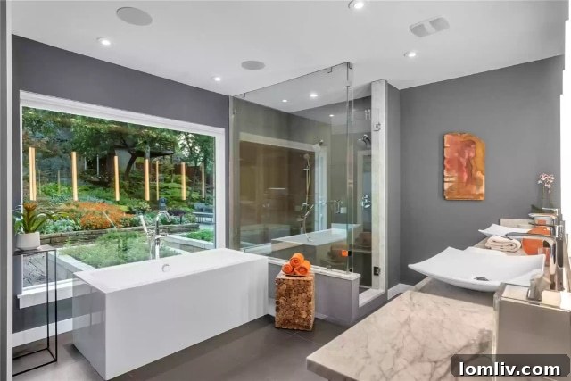 Luxurious Master Bathroom with Heated Floors and Soaking Tub