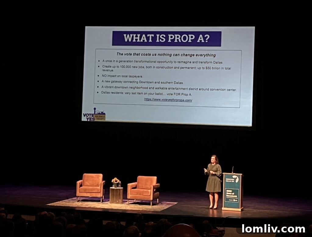 Downtown Dallas Inc. President and CEO Jennifer Scripps presents on Proposition A