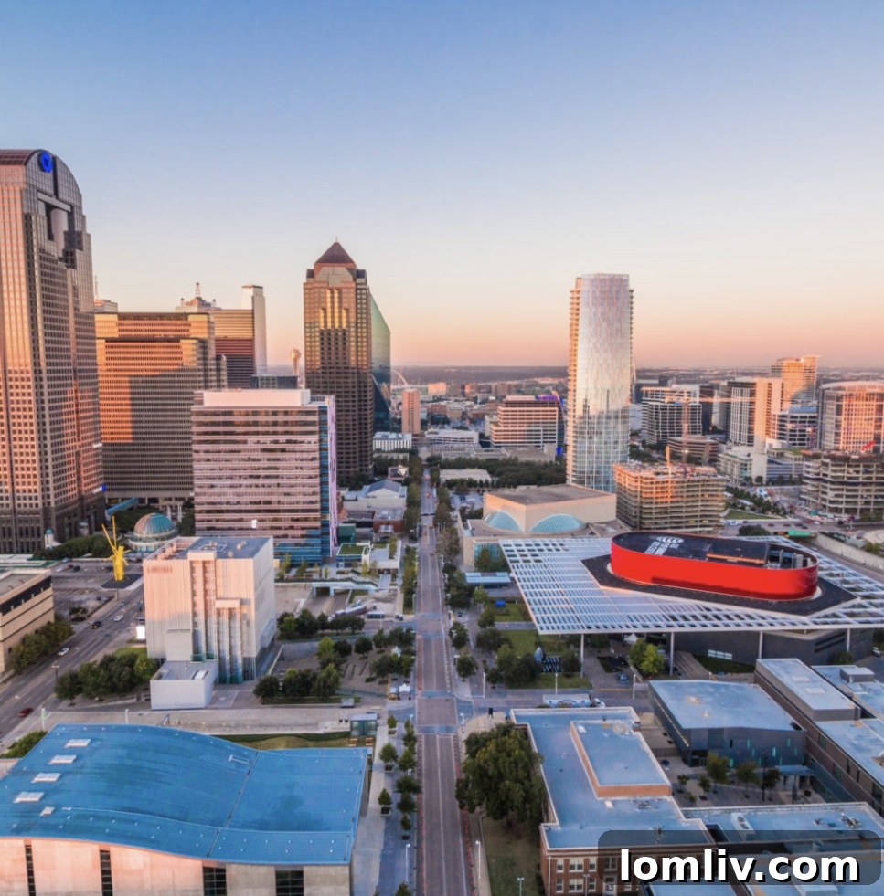 Downtown Dallas skyline view