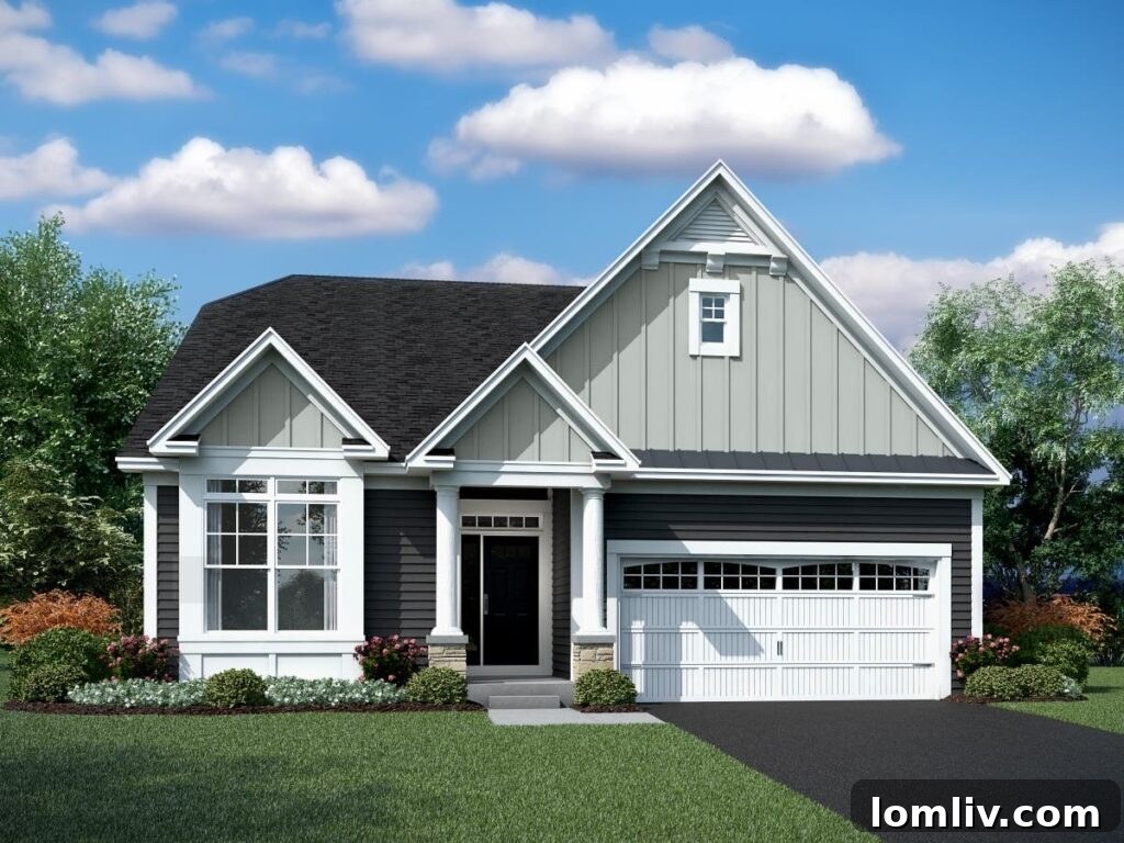 Modern home exterior by M/I Homes, showcasing contemporary design.
