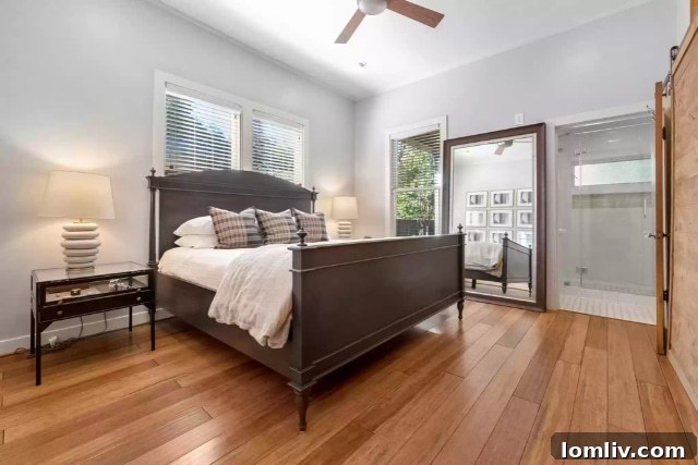 Spacious bedroom with ample closet space