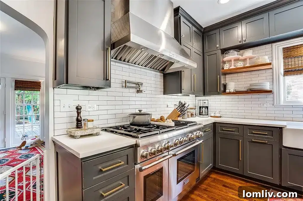 Tastefully Updated Eat-In Kitchen with Farmhouse Sink