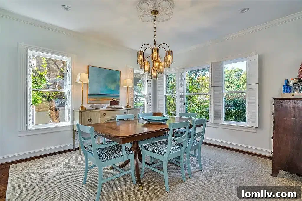 Formal Dining Room with Tudor Arch and Crown Molding