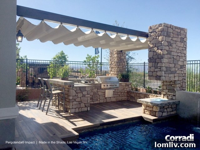 Architectural outdoor shading with Corradi systems for modern homes