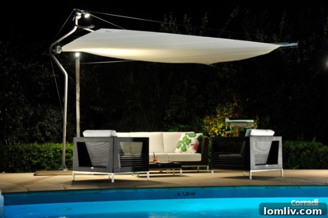 Spacious outdoor patio with multiple Corradi retractable roof systems