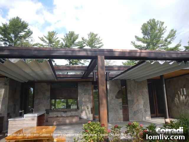 Custom Corradi Pergotenda for a residential landscape