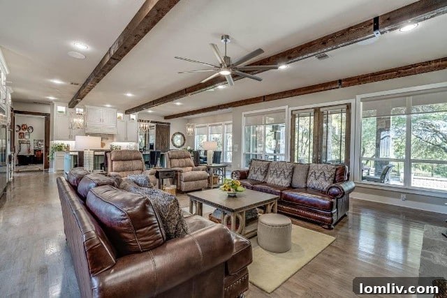 Spacious Open Concept Living Area with Lake Views