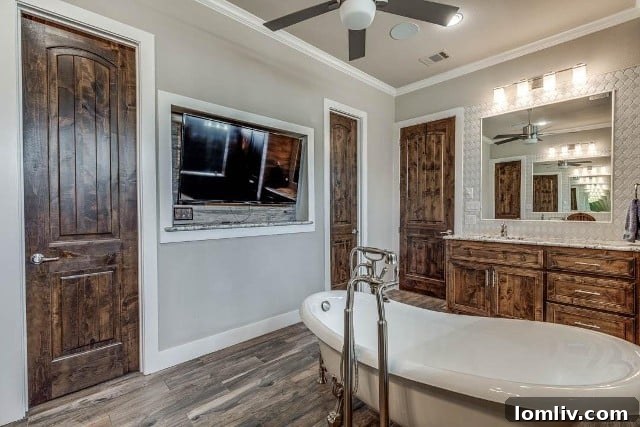 Spacious Walk-in Shower in Luxury Lake Home