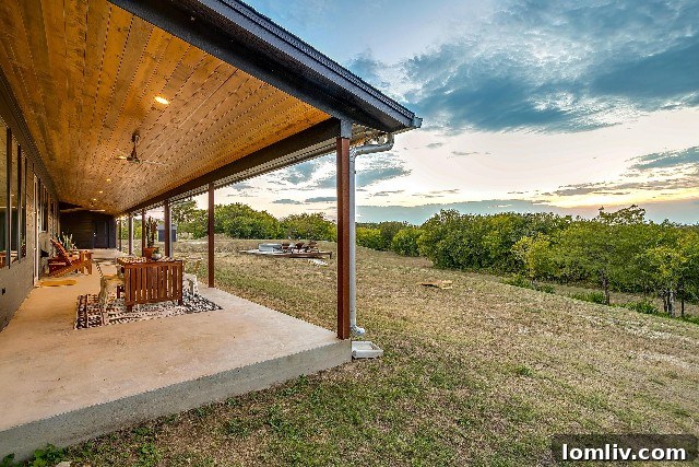 Spacious covered outdoor living area offering privacy and ample room for relaxation