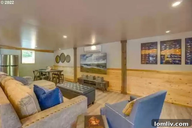 Another perspective of the living area, highlighting the lack of movie-themed interior design