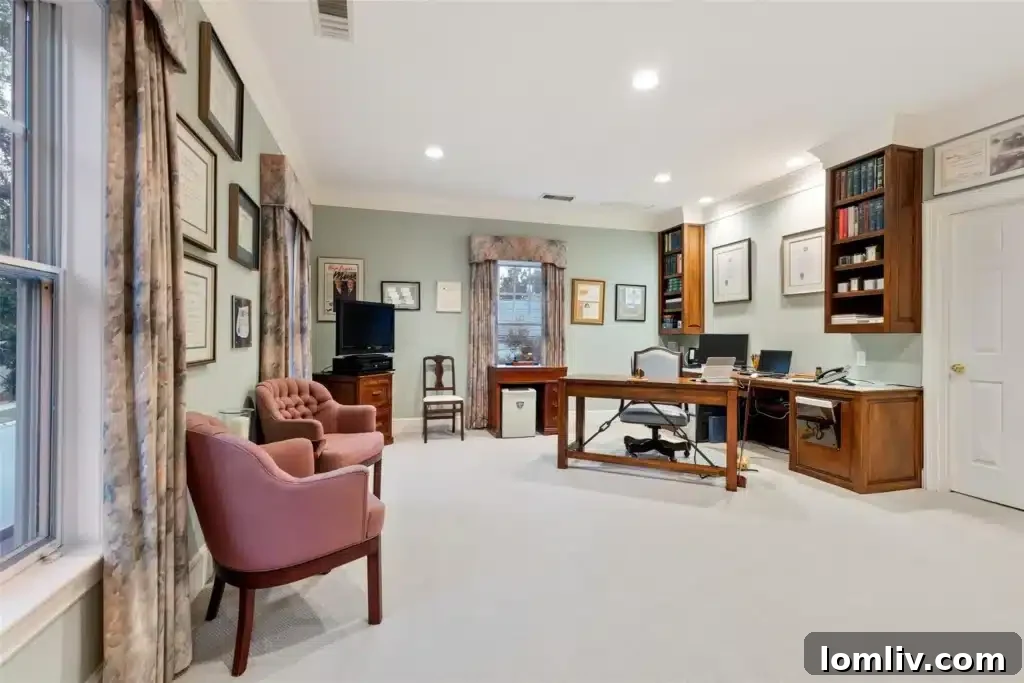 Comfortable secondary bedroom with loveseat seating