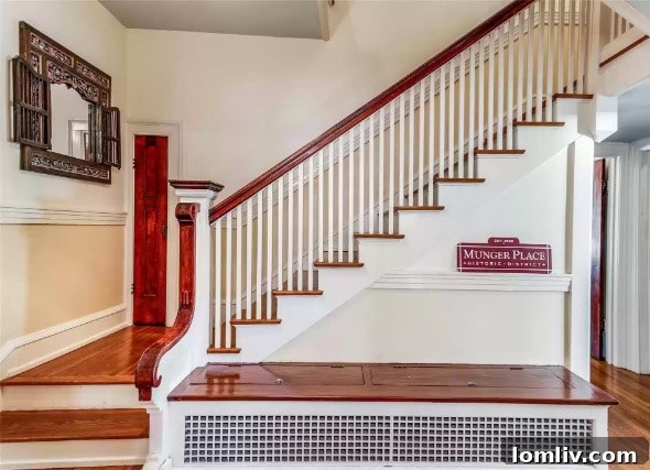 Rich Woodwork and Architectural Details in Living Area