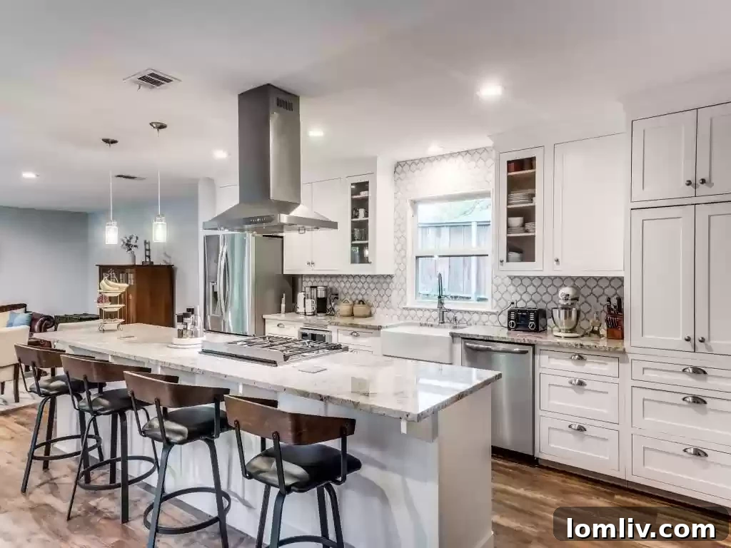 Luxurious master bathroom with modern fixtures in this renovated East Dallas property.