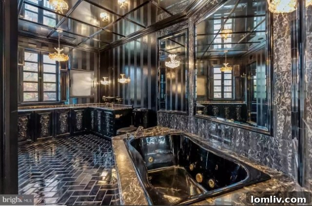 Spacious shower area within the opulent primary bathroom
