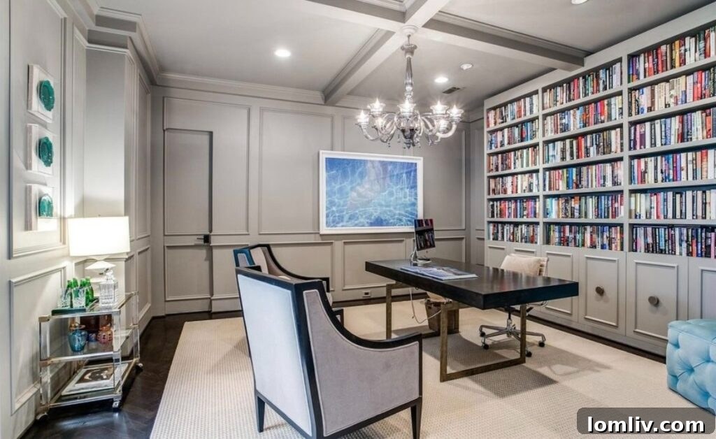 Spacious Dining Room with Venetian Plaster