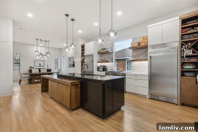 Versatile Kitchen Island with Integrated Seating and Dining Space