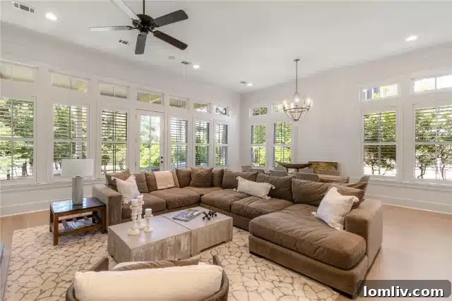 Inviting interior of the Long Cove lakefront property