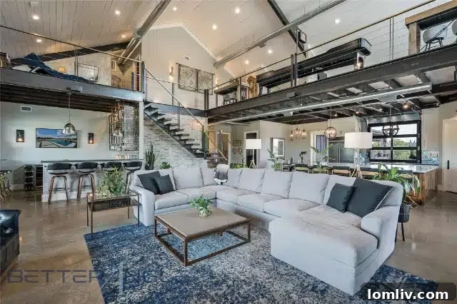 Luxurious interior living space of the Double L Ranch