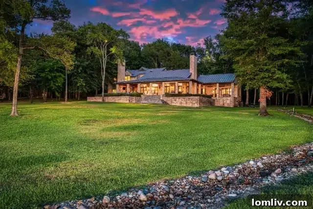 Stunning waterfront view of the 5-acre Cedar Creek Lake property