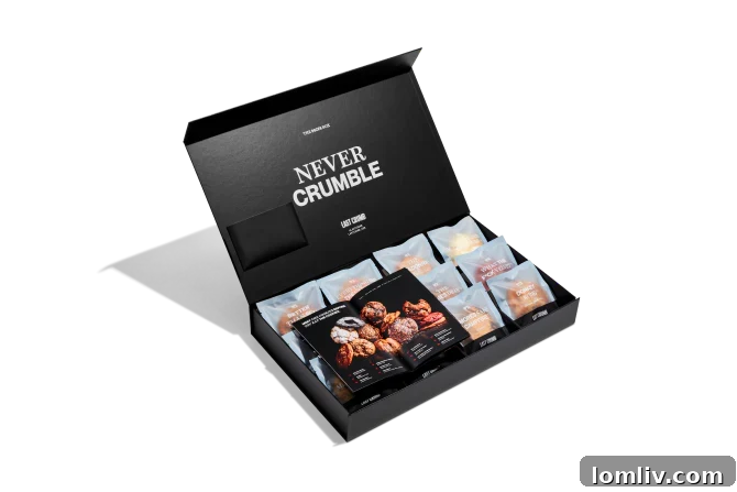 The Ultimate Holiday Gift Guide 13 An open Last Crumb Cookie Box revealing an array of meticulously crafted gourmet cookies, each a work of art.