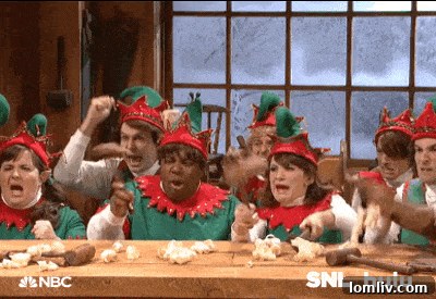 Elves at the North Pole