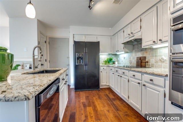 Contemporary Kitchen with Butcher Block Countertops